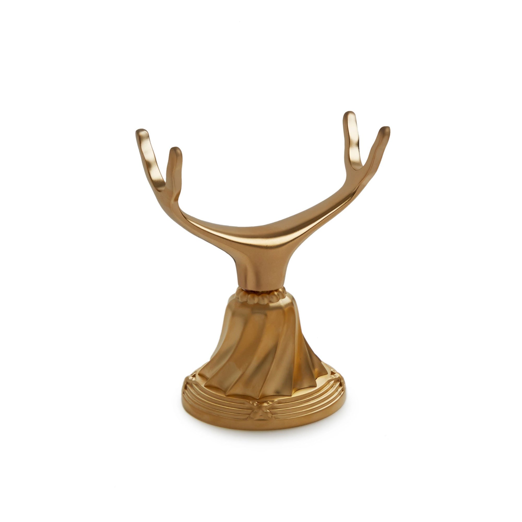 0849DKMT-RR-GP Sherle Wagner International Deck Mount Cradle with Ribbon & Reed Escutcheon in Gold Plate metal finish