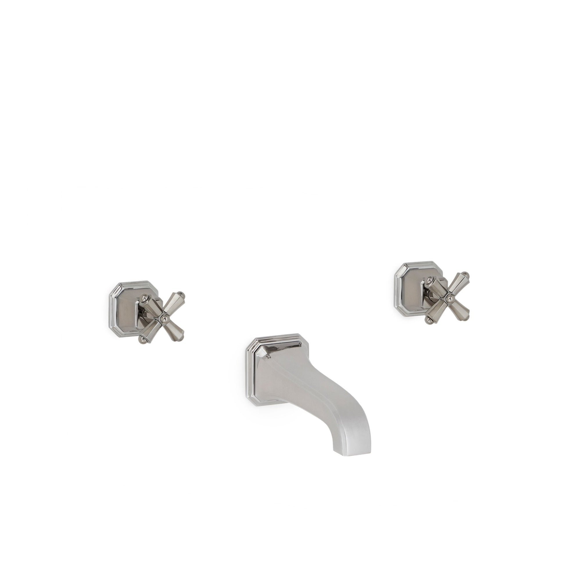 0981TUB824-S-CP Sherle Wagner International Harrison Cross Handle Wall Mount Tub Set Small in Polished Chrome metal finish
