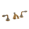 1029BSN813-04SD-GP Sherle Wagner International Provence Ceramic Fluted Lever Faucet Set in Gold Plate metal finish with Sand Glaze inserts