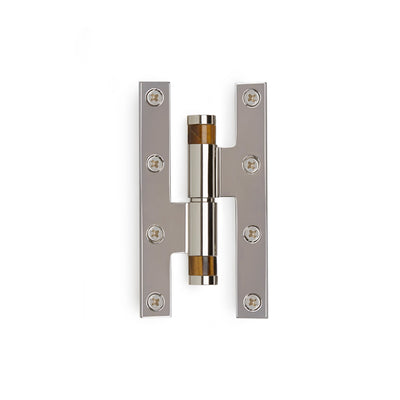 2000-HNGE-BRTI-ZZ-CP Sherle Wagner International Brown Tiger Eye Insert Modern Cylindrical Paumelle Hinge in Polished Chrome metal finish