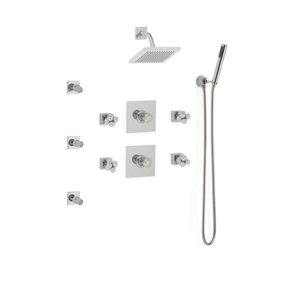 Sherle Wagner International Molecule Modern High Flow Thermostatic Shower System in Polished Chrome metal finish