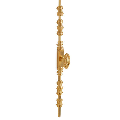 2921-0054DOR-GP Sherle Wagner International Cremone Bolt with Oval Beaded Door Knob in Gold Plate metal finish