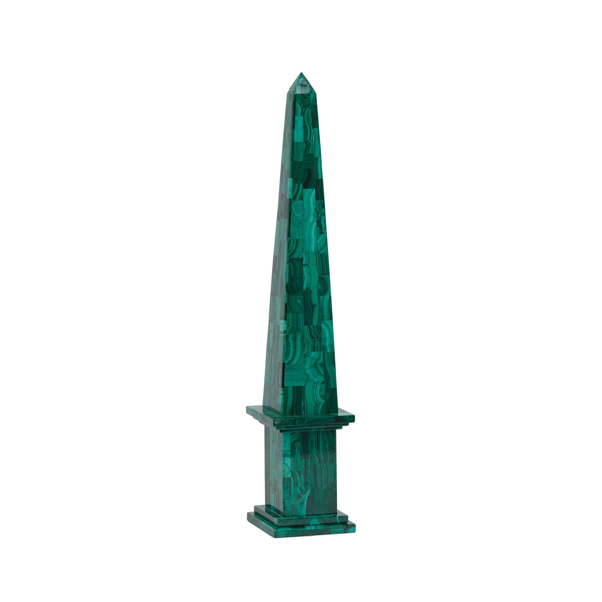 3346-S-MALA Sherle Wagner International Stone Obelisk Small in Malachite
