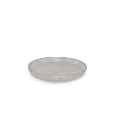 3353-RKCR Sherle Wagner International Stone Round Soap Dish in Rock Crystal