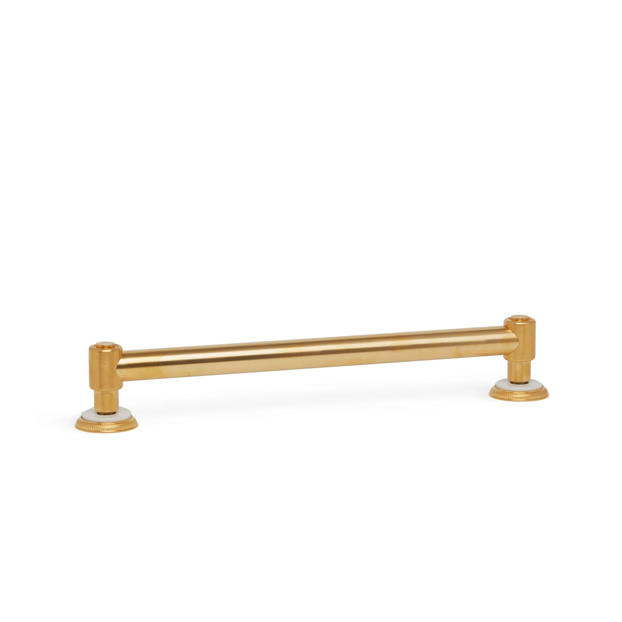 3695GB-WHT-GP Sherle Wagner International Knurled Grab Bar with White insert in Gold Plate metal finish