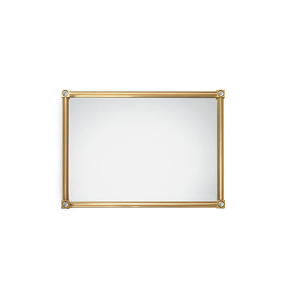 4269M21-S-RKCR-GP Sherle Wagner International Modern Mirror with Rock Crystal Swirl insert in Gold Plate metal finish