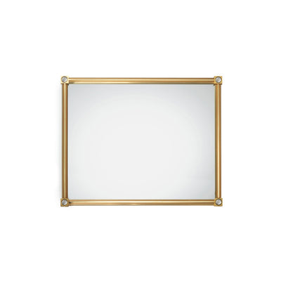 4269M25-S-RKCR-GP Sherle Wagner International Modern Mirror with Rock Crystal Swirl insert in Gold Plate metal finish