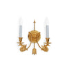 7109-GP Sherle Wagner International Swan Double Arm Sconce in Gold Plate