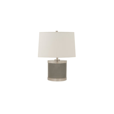 7301-GR05-PN Sherle Wagner International Sage Grey insert Mode Low Ceramic Table Lamp in Polished Nickel metal finish