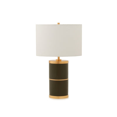 7302-GR04-GP Sherle Wagner International Olive insert Mode 2-Tier Ceramic Table Lamp in Gold Plate metal finish