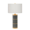 7303-BL02-GP Sherle Wagner International Silver Blue insert Mode 3-Tier Ceramic Table Lamp in Gold Plate metal finish