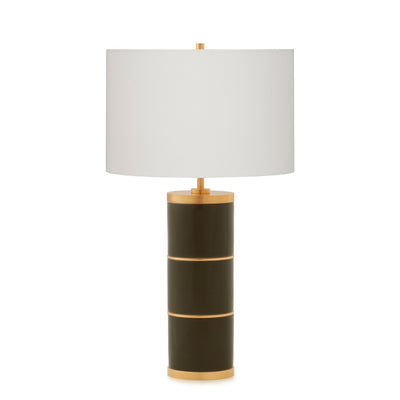 7303-GR04-GP Sherle Wagner International Olive insert Mode 3-Tier Ceramic Table Lamp in Gold Plate metal finish