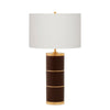 7303-OR02-GP Sherle Wagner International Walnut insert Mode 3-Tier Ceramic Table Lamp in Gold Plate metal finish