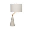 7310-S-SWHT-GP Sherle Wagner International Satin White insert Cone Ceramic Table Lamp with Adjustable Arm in Gold Plate metal finish