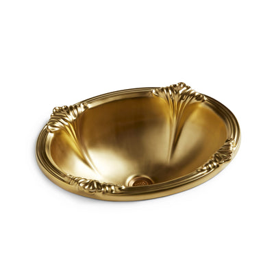 OE4-14GP Sherle Wagner International Burnished Gold Glazed Provence Ceramic Over Edge Sink