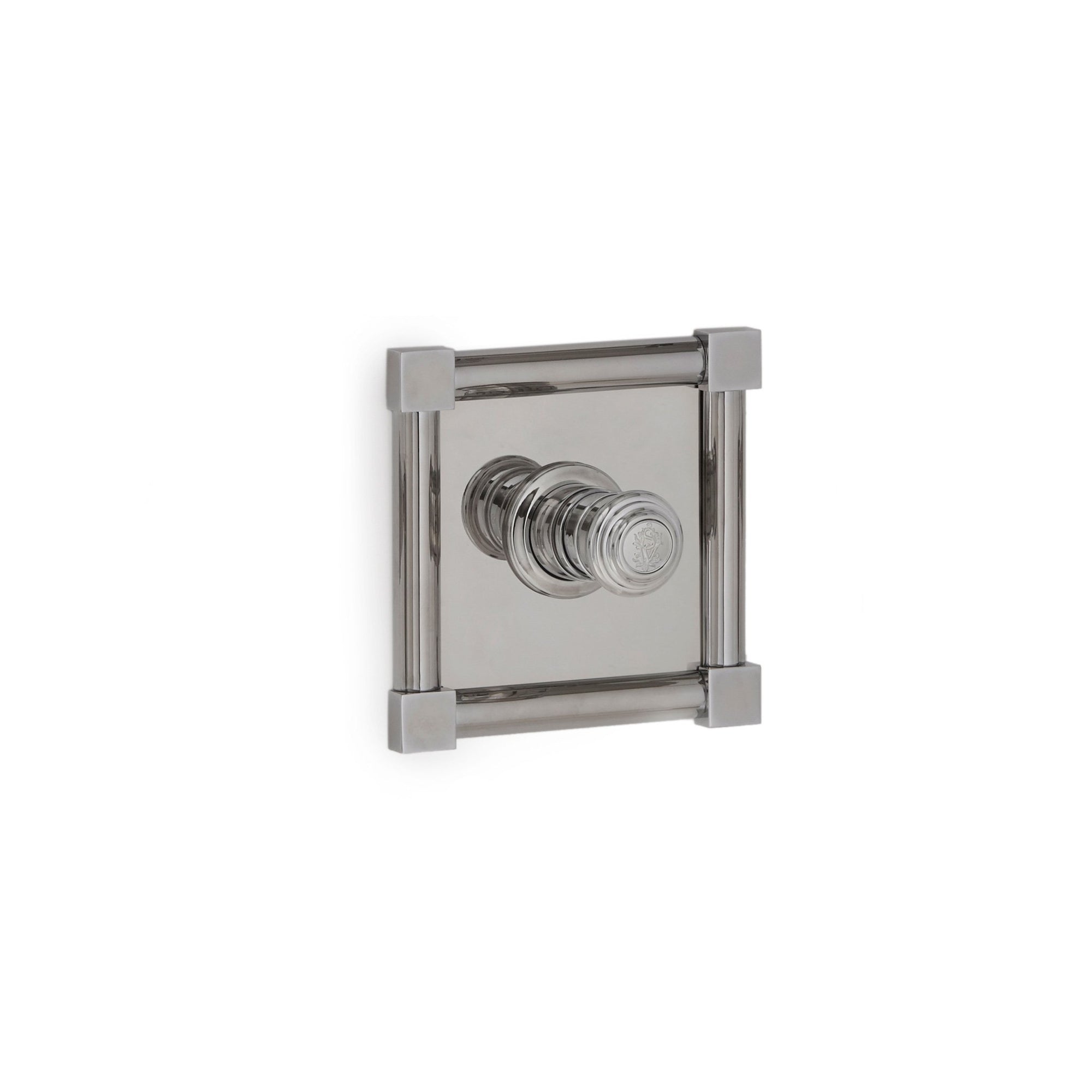 TMO01PL-LOGO-CP Sherle Wagner International Square Knuckle High Flow Thermostatic Trim in Polished Chrome metal finish