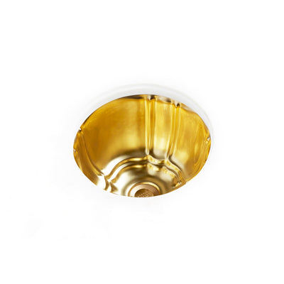 UE12-14GP Sherle Wagner International Burnished Gold Glazed Ceramic Under Edge Sink