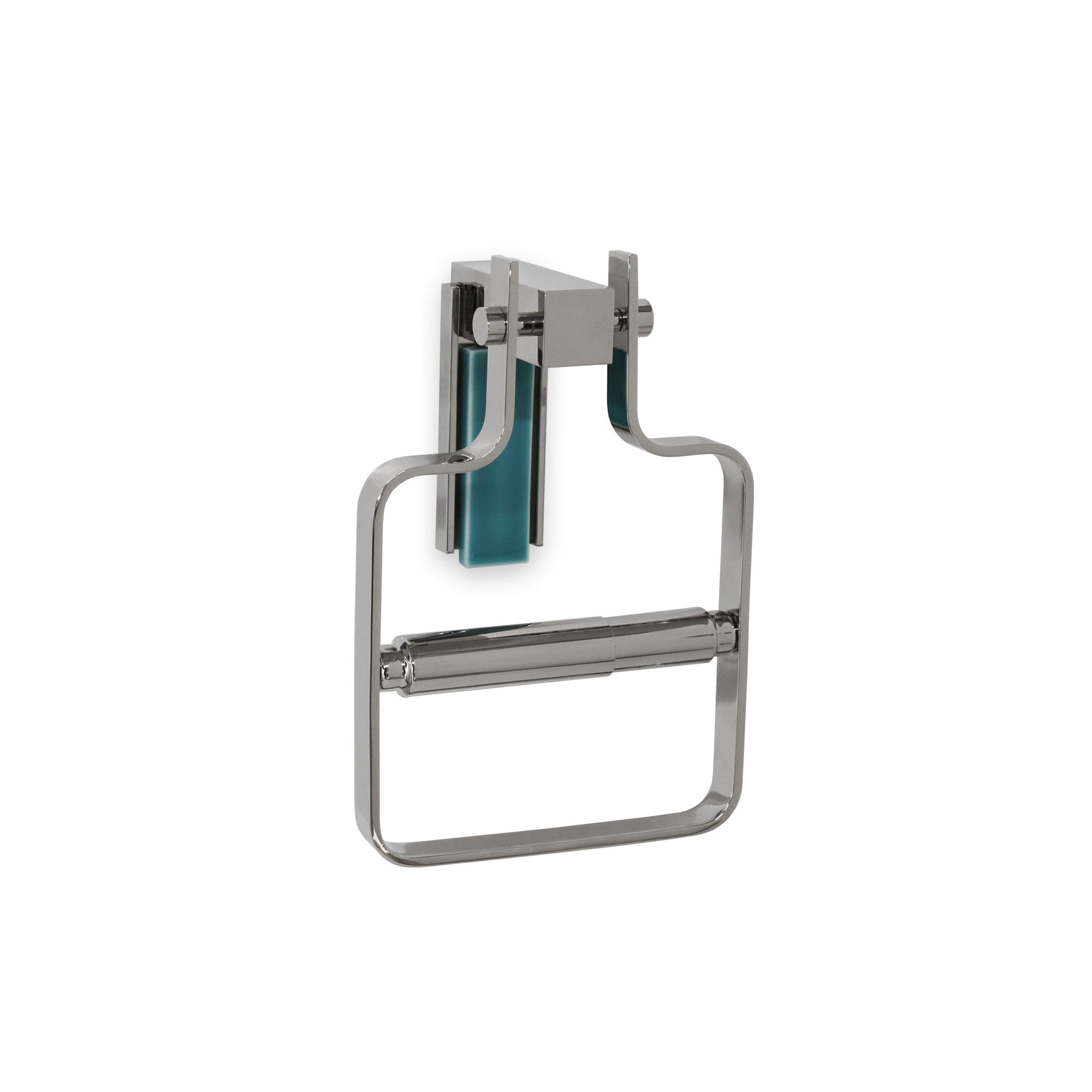 3457-BL01-PN Sherle Wagner International Apollo Paper Holder with Bermuda insert in Polished Nickel metal finish