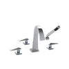 003DTS308-CP Sherle Wagner International Arco with Prism Lever Deck Mount Tub Set with Hand Shower in Polished Chrome metal finish
