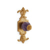 0060-AMET-GP Sherle Wagner International Amethyst Insert Leaves Cabinet & Drawer Knob in Gold Plate metal finish