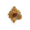 0061-BROX-GP Sherle Wagner International Brown Onyx Insert Leaves Cabinet & Drawer Knob in Gold Plate metal finish