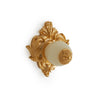 0061-HNOX-GP Sherle Wagner International Honey Onyx Insert Leaves Cabinet & Drawer Knob in Gold Plate metal finish
