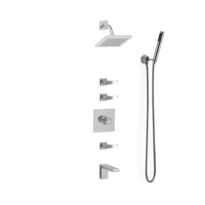 Sherle Wagner International Arco Modern High Flow Thermostatic Shower and Tub System in Polished Chrome metal finish