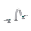 008BSN102-MALA-CP Sherle Wagner International Arco Lever Faucet Set with Semiprecious Malachite inserts in Polished Chrome metal finish