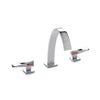 008BSN102-RHOD-CP Sherle Wagner International Arco Lever Faucet Set with Semiprecious Rhodochrosite inserts in Polished Chrome metal finish