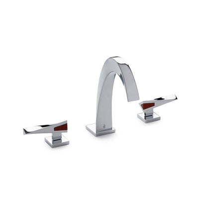 008BSN108-JASP-CP Sherle Wagner International Arco with Arco Lever Faucet Set with Semiprecious Jasper inserts in Polished Chrome metal finish