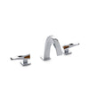 008BSN108-S-BRTI-CP Sherle Wagner International Short Arco with Short Arco Lever Faucet Set with Semiprecious Brown Tiger Eye inserts in Polished Chrome metal finish