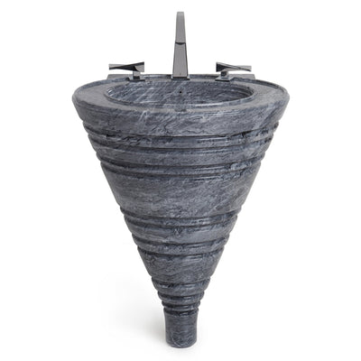 0226PED-RUVI Sherle Wagner International Ruvina Conical Pedestal with Horizontal Lines