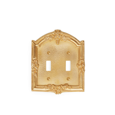 0458D-SWT-GP Sherle Wagner International Grapes Double Switch Plate in Gold Plate metal finish