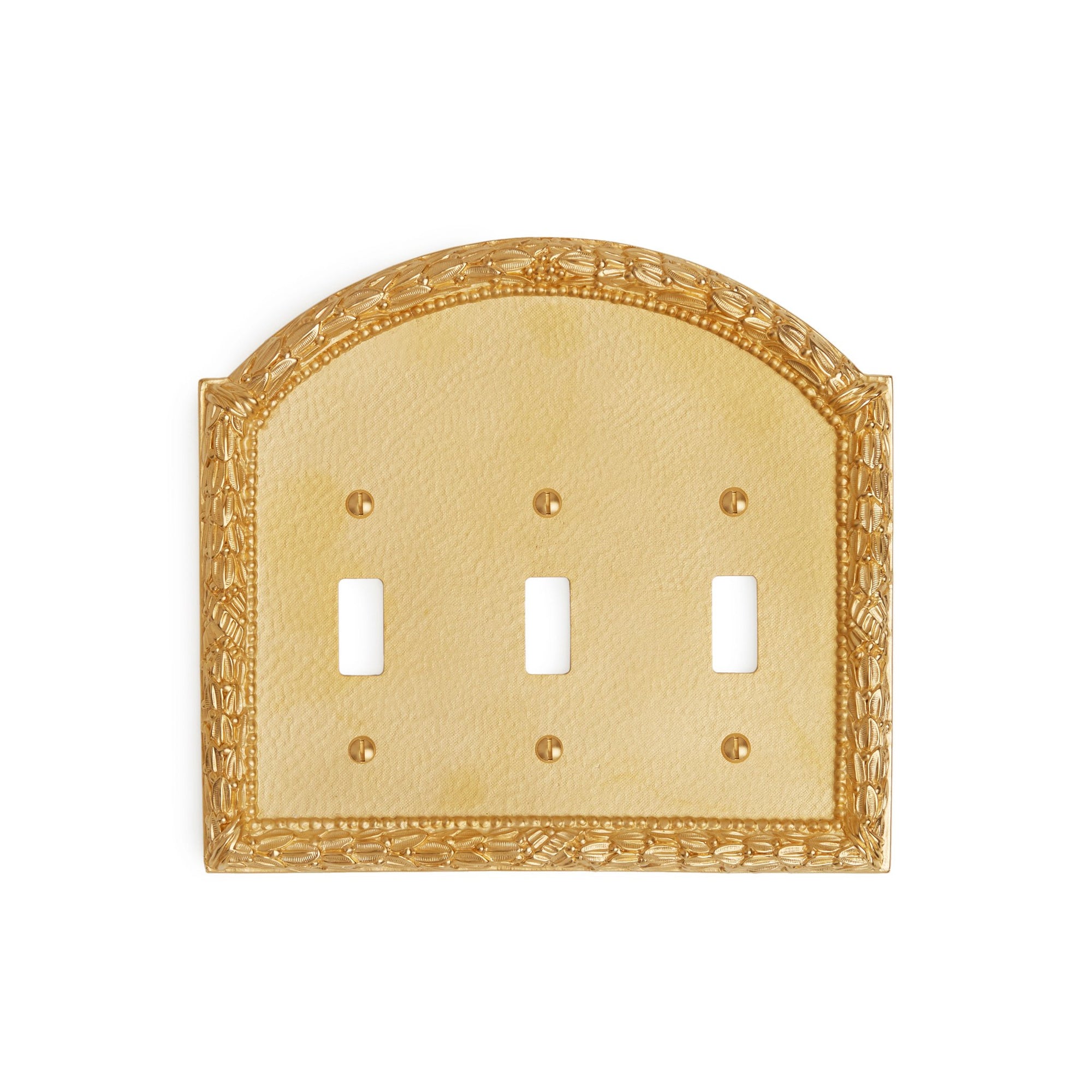 0459T-SWT-GP Sherle Wagner International Acanthus Triple Switch Plate in Gold Plate metal finish