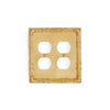 0460D-PLG-GP Sherle Wagner International Ribbon & Reed Double Duplex Plug Plate in Gold Plate metal finish