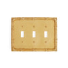0460T-SWT-GP Sherle Wagner International Ribbon & Reed Triple Switch Plate in Gold Plate metal finish