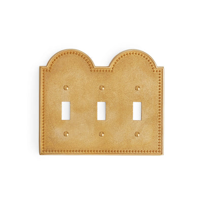 0464T-SWT-GP Sherle Wagner International Beaded Triple Switch Plate in Gold Plate metal finish