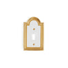0470-SWT-WHT-GP Sherle Wagner International Classical Ceramic Single Switch Plate on White in Gold Plate metal finish