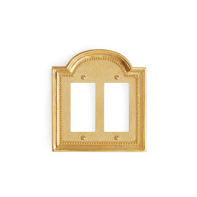 0470D-DEC-GP Sherle Wagner International Classical Double Decora/GFI Plate in Gold Plate metal finish