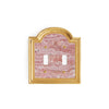 0470D-SWT-RHOD-GP Sherle Wagner International Rhodochrosite Semiprecious Classical Double Switch Plate in Gold Plate metal finish