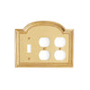 0470T-SWT-PLG-PLG-GP Sherle Wagner International Classical Triple Single Switch & Double Duplex Plug Plate in Gold Plate metal finish