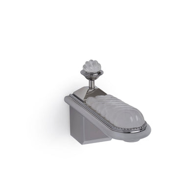 0803TUB-S-RKCR-CP Sherle Wagner International Rock Crystal Insert Pyramid Wall Mount Tub Spout in Polished Chrome metal finish