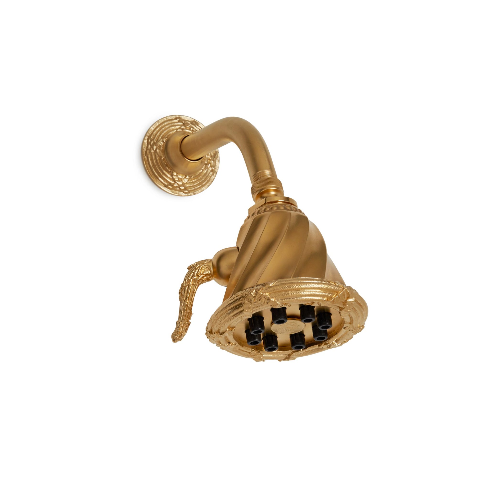 0816SHHD-GP Sherle Wagner International Ribbon & Reed Shower Head with Ribbon & Reed Flange in Gold Plate metal finish