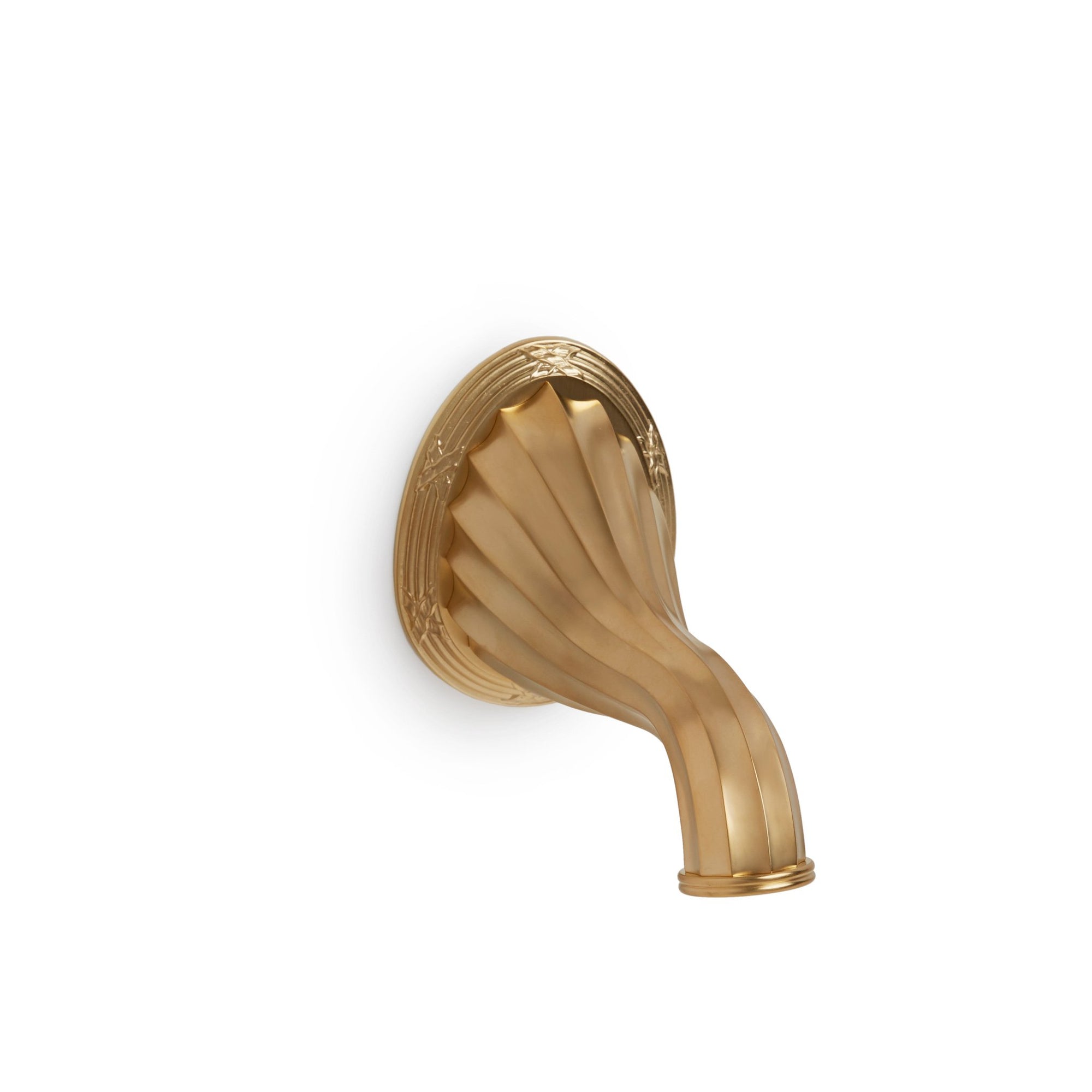 0818TUB-GP Sherle Wagner International Ribbon & Reed Wall Mount Tub Spout in Gold Plate metal finish