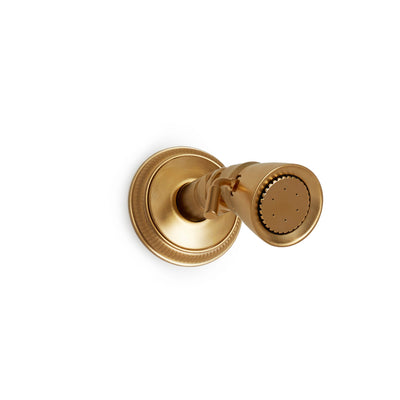 0838S-KN-GP Sherle Wagner International Adjustable Body Spray Small with Knurled Flange in Gold Plate metal finish