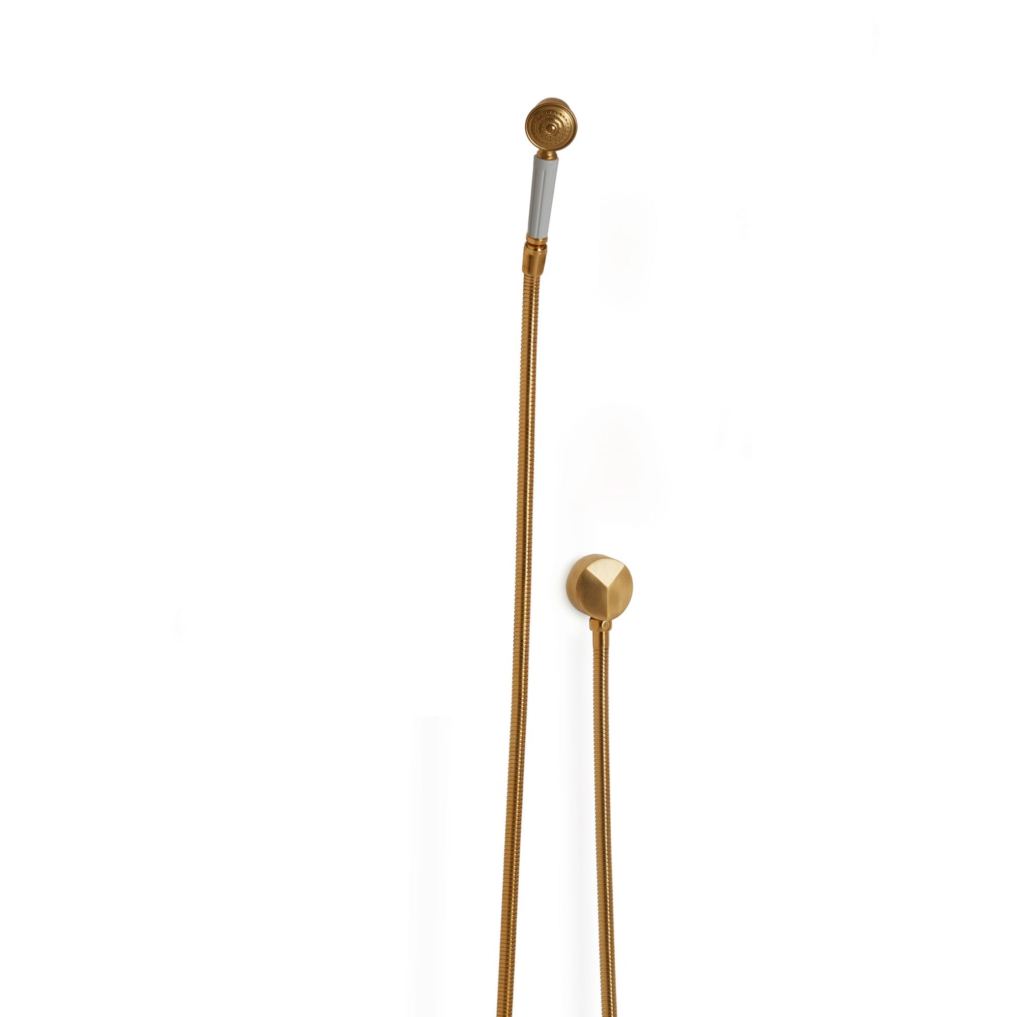 0839SPLY-GP Sherle Wagner International Fluted Hand Shower with Hose and 90 Degree Supply in Gold Plate metal finish
