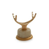 0849DKMT-HNOX-GP Sherle Wagner International Deck Mount Cradle in Gold Plate metal finish with Honey Onyx inserts