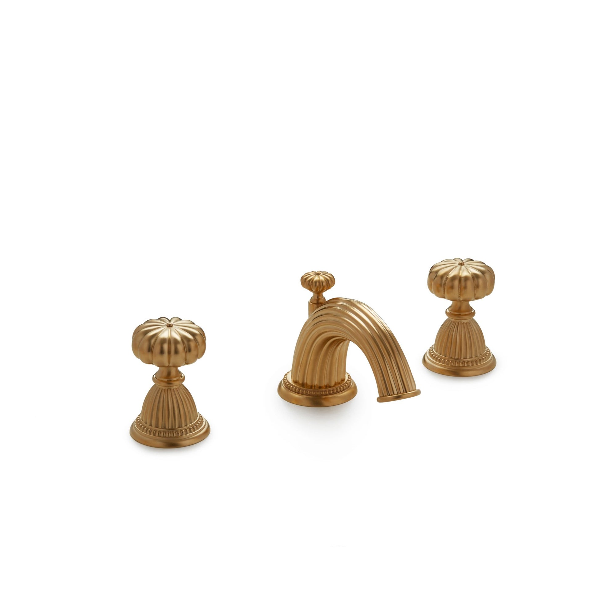 0910BSN-GP Sherle Wagner International Melon Smooth Knob Faucet Set in Gold Plate metal finish