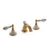 0914BSN813-04WH-GP Sherle Wagner International Provence Ceramic Empire Lever Faucet Set in Gold Plate metal finish with White Glaze inserts