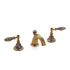 0914BSN813-99GA-SD-GP Sherle Wagner International Scalloped Ceramic Empire Lever Faucet Set in Gold Plate metal finish in Acorn & Oakleaf Garnet painted on Sand